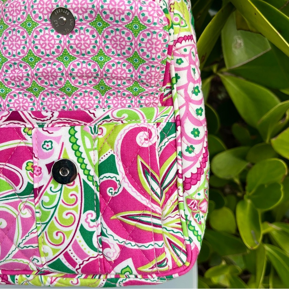 Vera Bradley Pinwheel Pink Small Libby Cargo Hobo Crossbody Bag Purse Pockets - Picture 10 of 16